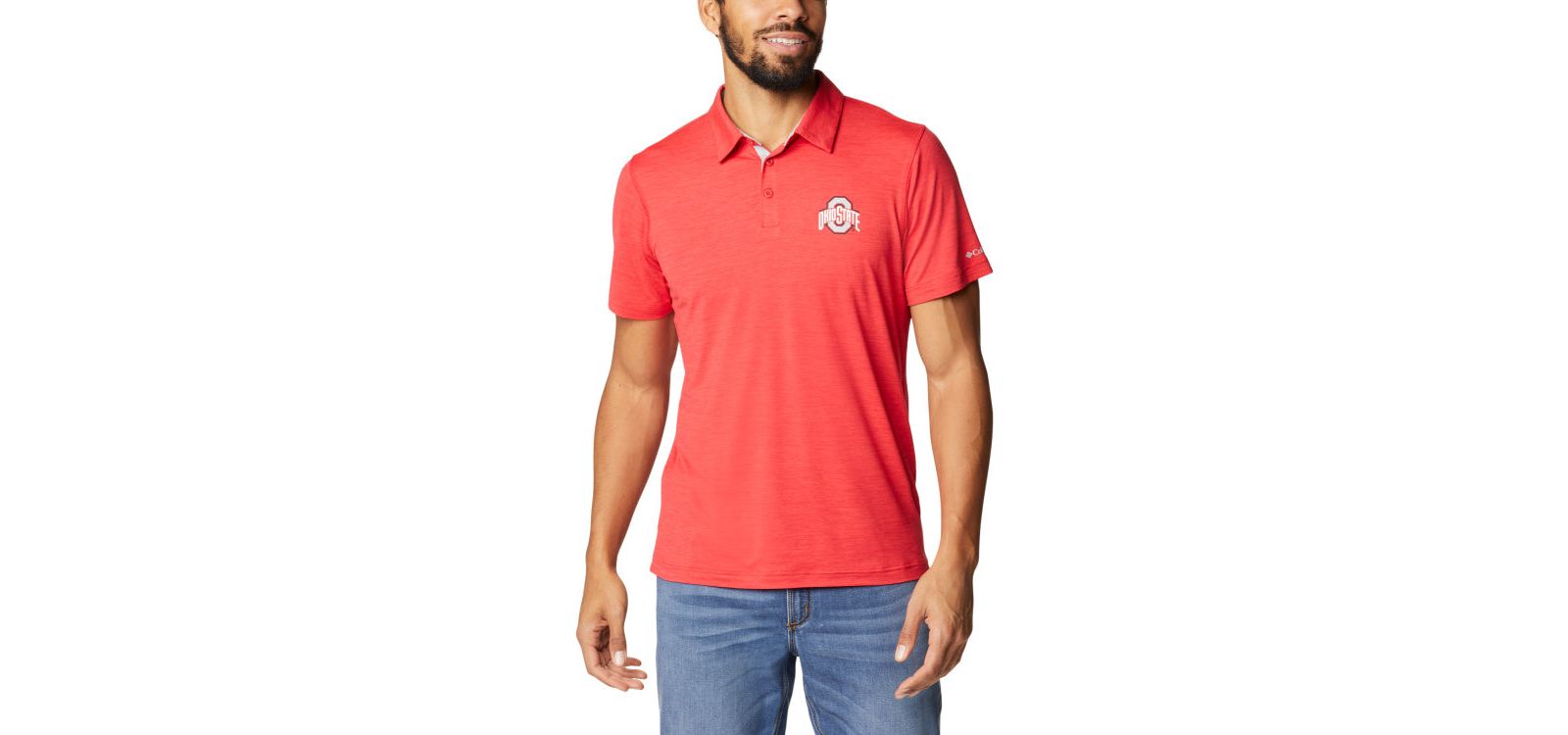 Columbia Ohio State Buckeyes Men's Tech Trail Polo
