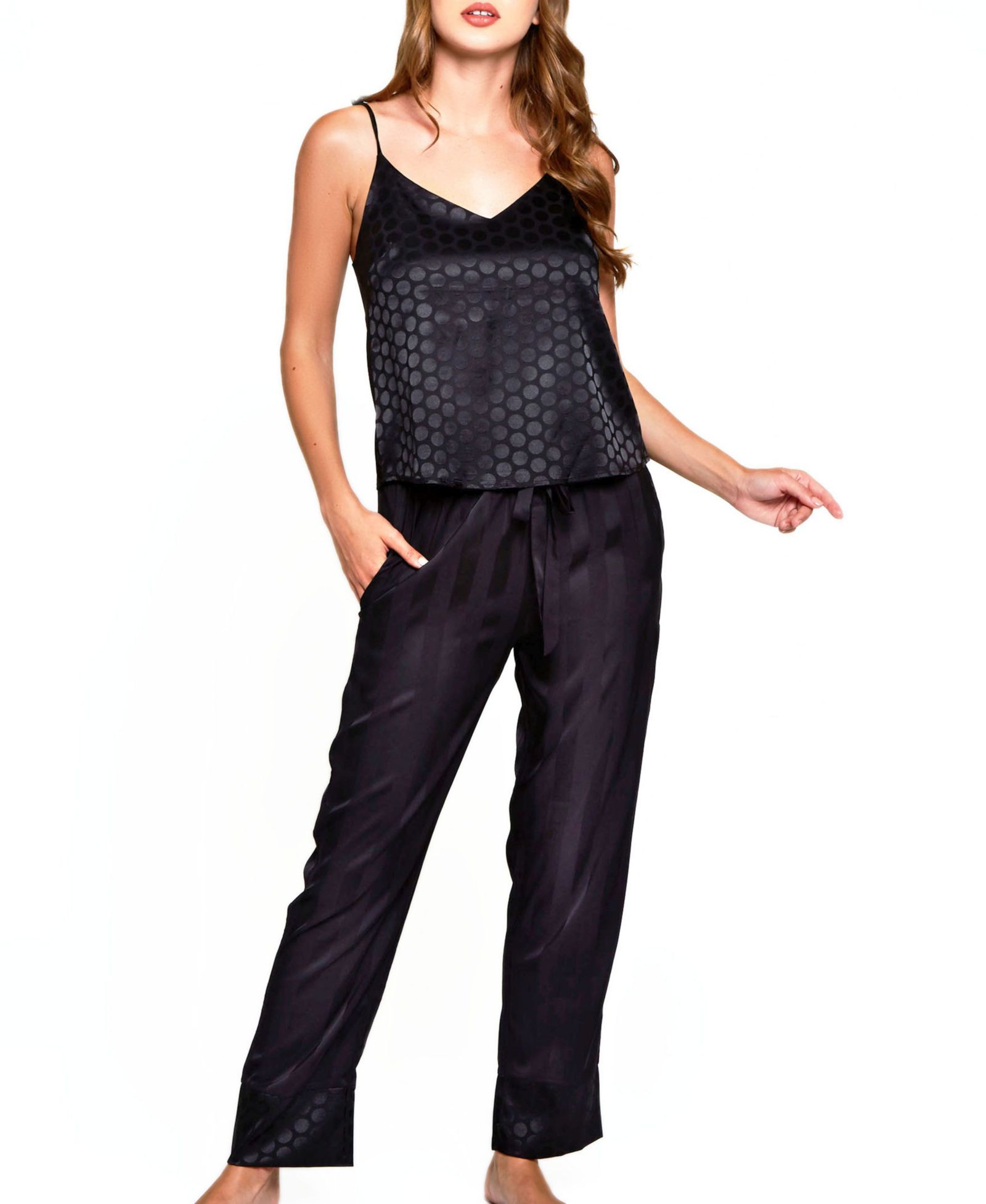 Женский комплект из 2 предметов iCollection Delphine Circle Cami и полосатые брюки