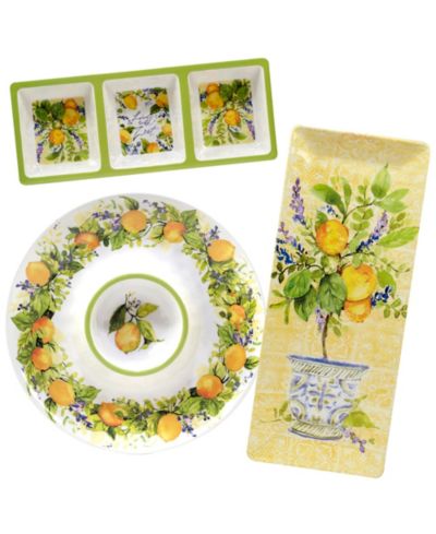 Набор для сервировки Certified Lemon Zest 3 Piece Melamine Hostess Set