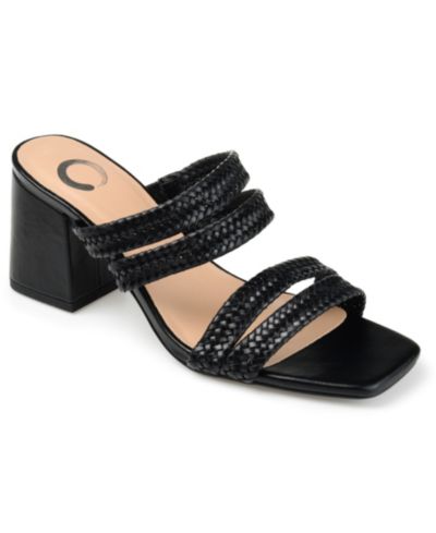 Journee Collection Женские сандалии Natia с тканым каблуком