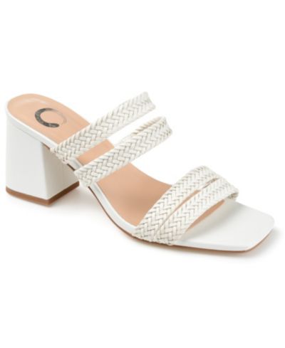 Journee Collection Женские сандалии Natia с тканым каблуком