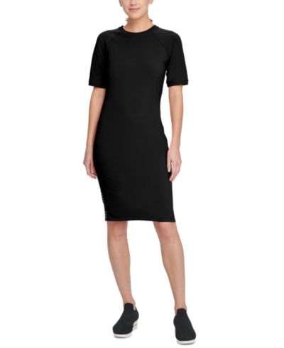 DKNY Sport Logo-Stripe Midi Dress