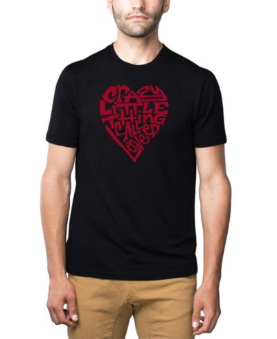 Мужская футболка LA Pop Art из смеси хлопка и полиэстера с принтом Word Art Crazy Little Thing Called Love Heart