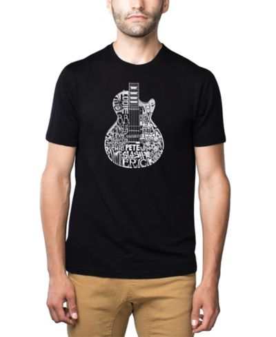 LA Pop Art Men's Cotton/Poly Blend Word Art Rock Guitar Body Word Art T-shirt