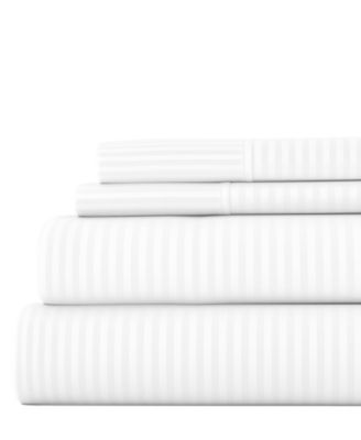 ienjoy Home Expressed In Embossed Striped 3-Pc. Sheet Set, Twin