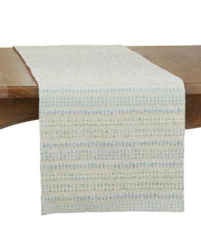 Saro Lifestyle Woven Table Runner with Line Design, 72" x 16"
