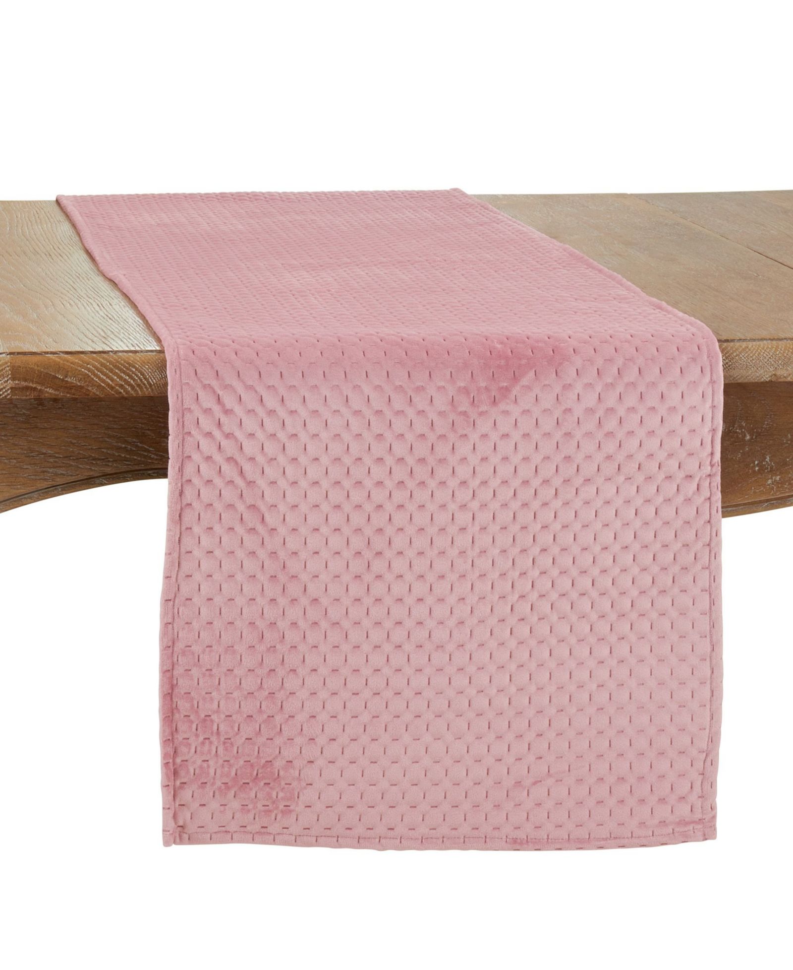 Saro Lifestyle Long Table Runner with Pinsonic Velvet Design, 72" x 16"