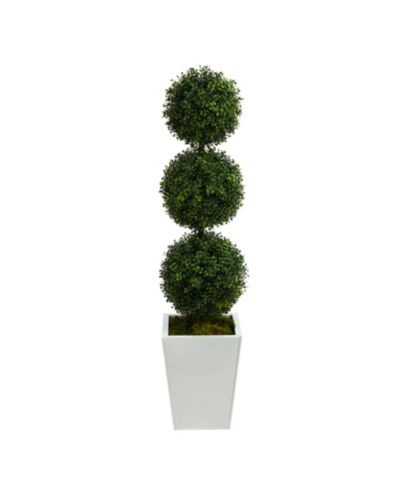 Искусственное дерево Nearly Natural Boxwood Triple Ball Topiary в металлическом кашпо, 46"