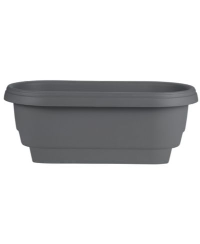 Овальное кашпо для террасы Bloem Classic, Charcoal - 24 inches