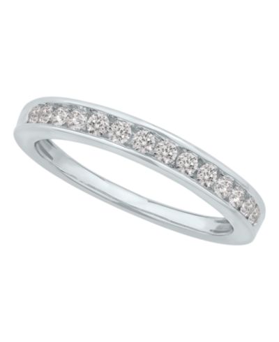 Кольцо Diamond Channel Band (1/4 ct. t.w.) в 14K белом или желтом золоте