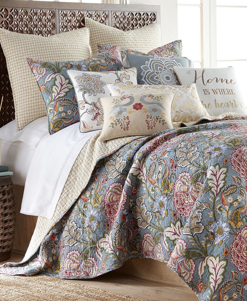 Levtex Home Angelica Spring Jacobean Floral 3-Pc. Quilt Set, King