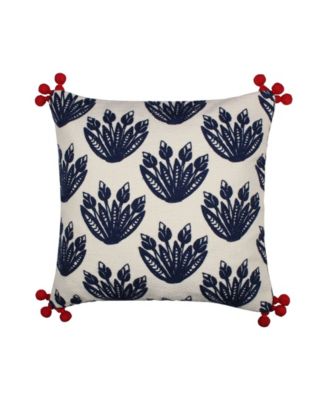 Декоративная подушка Levtex Nanette Crewel Pom, 18" x 18"
