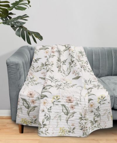 Декоративное покрывало Levtex Viviana Watercolor Floral Quilted, 50" x 60"