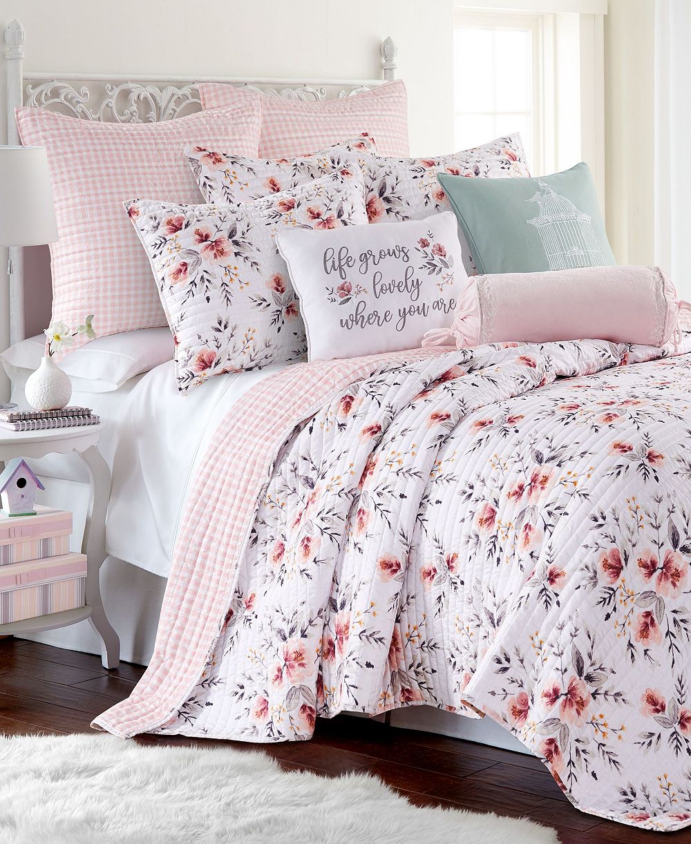 Комплект стеганого одеяла Levtex Home Adeline Floral Bouquet, Twin