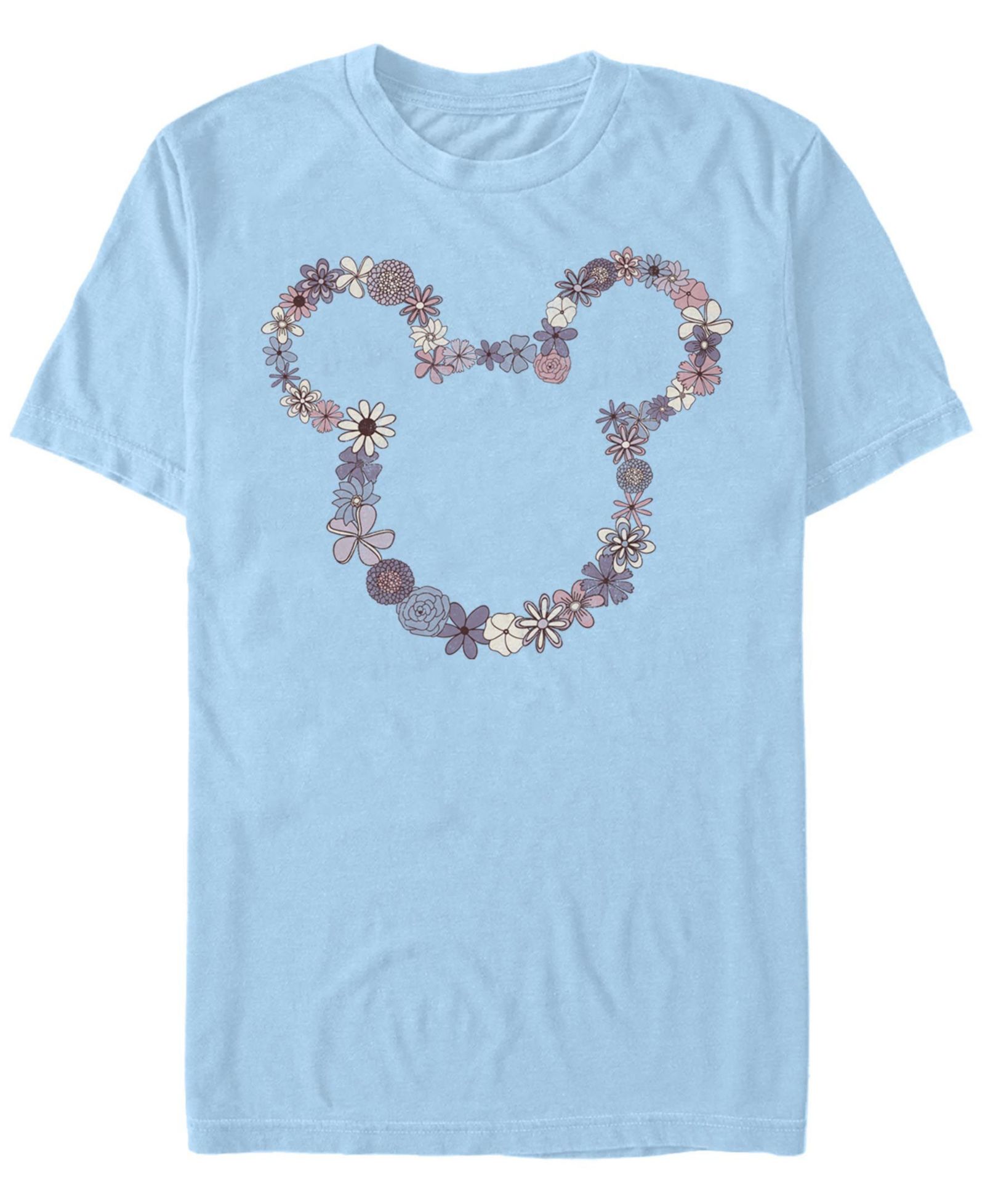 Fifth Sun Men's Mickey Flowers Short Sleeve Crew T-shirt