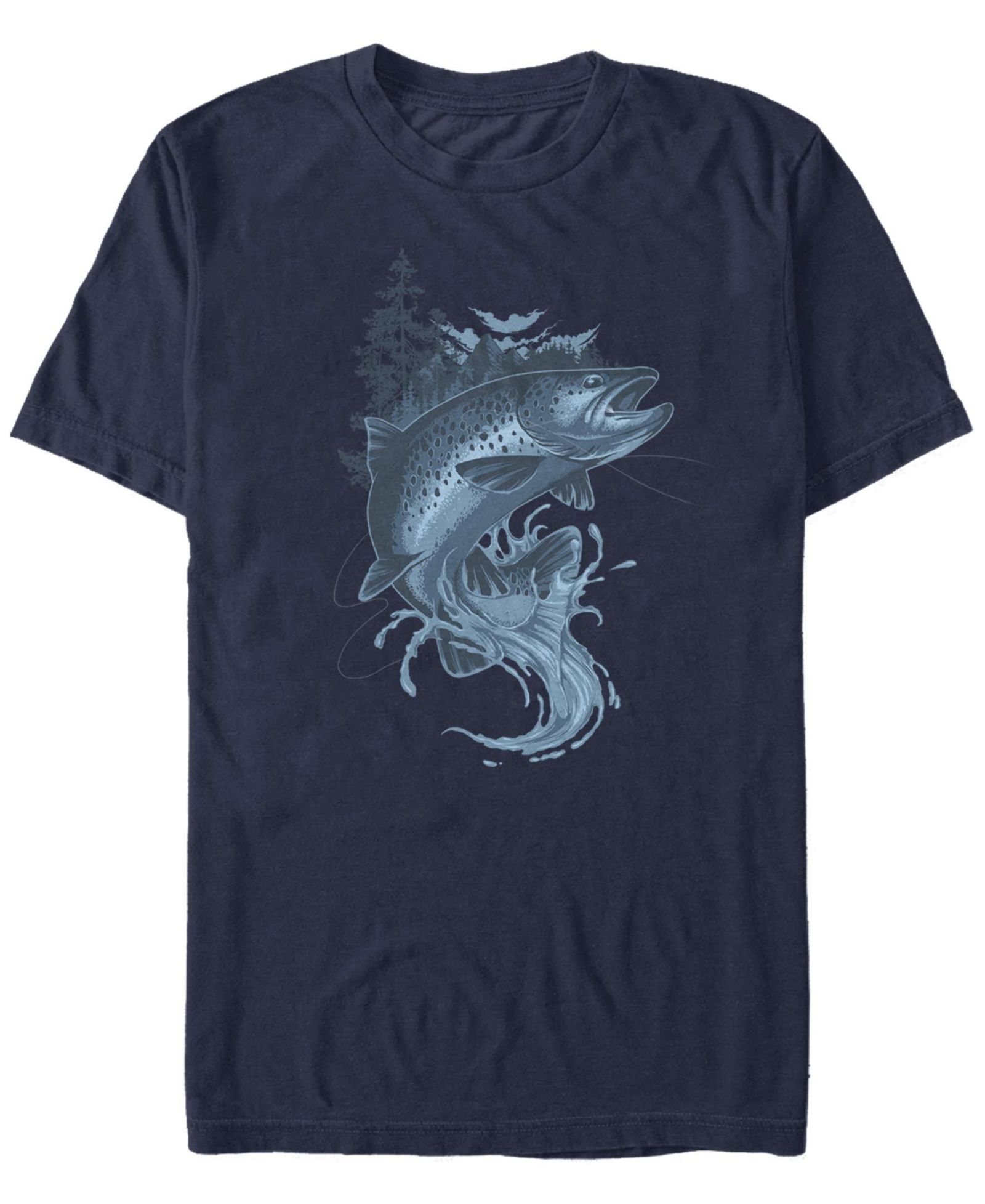 Fifth Sun Men's Stream Fishing Short Sleeve Crew T-shirt