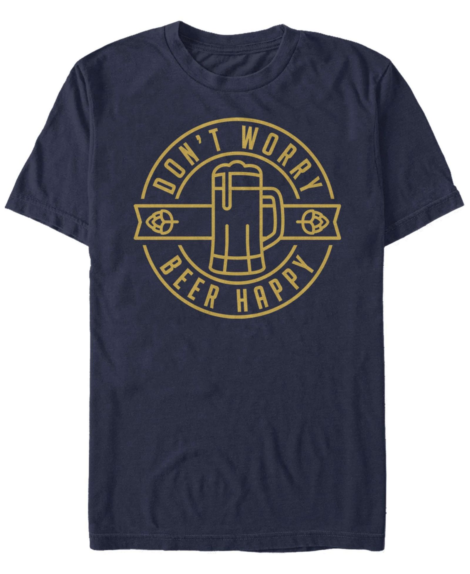 Fifth Sun Men's Beer Happy Short Sleeve Crew T-shirt