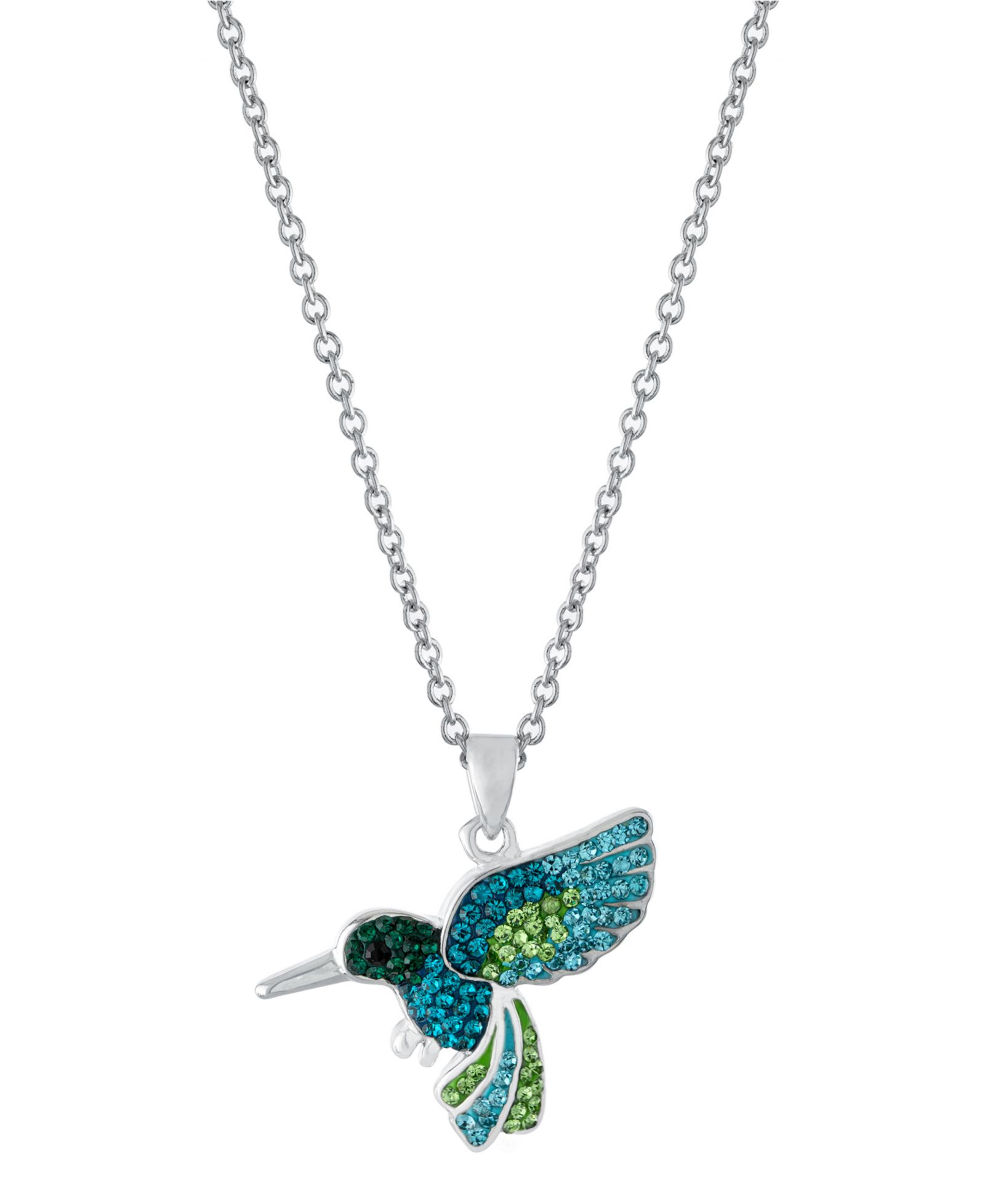 Подвеска Crystal Hummingbird с удлинителем 16+2" в серебряном покрытии