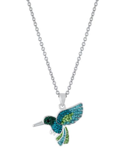 Подвеска Crystal Hummingbird с удлинителем 16+2" в серебряном покрытии