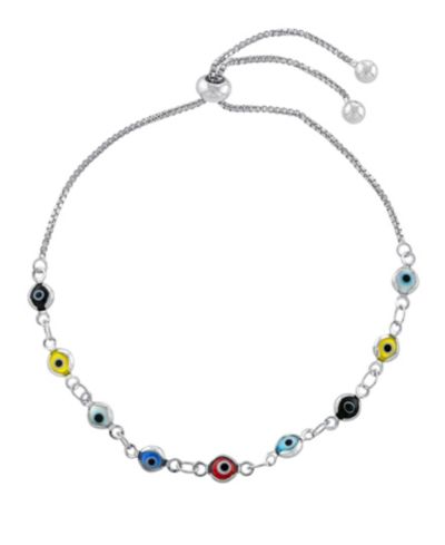 Браслет Macy's Multi color Glass Guardian Eye в золотом или серебряном напылении