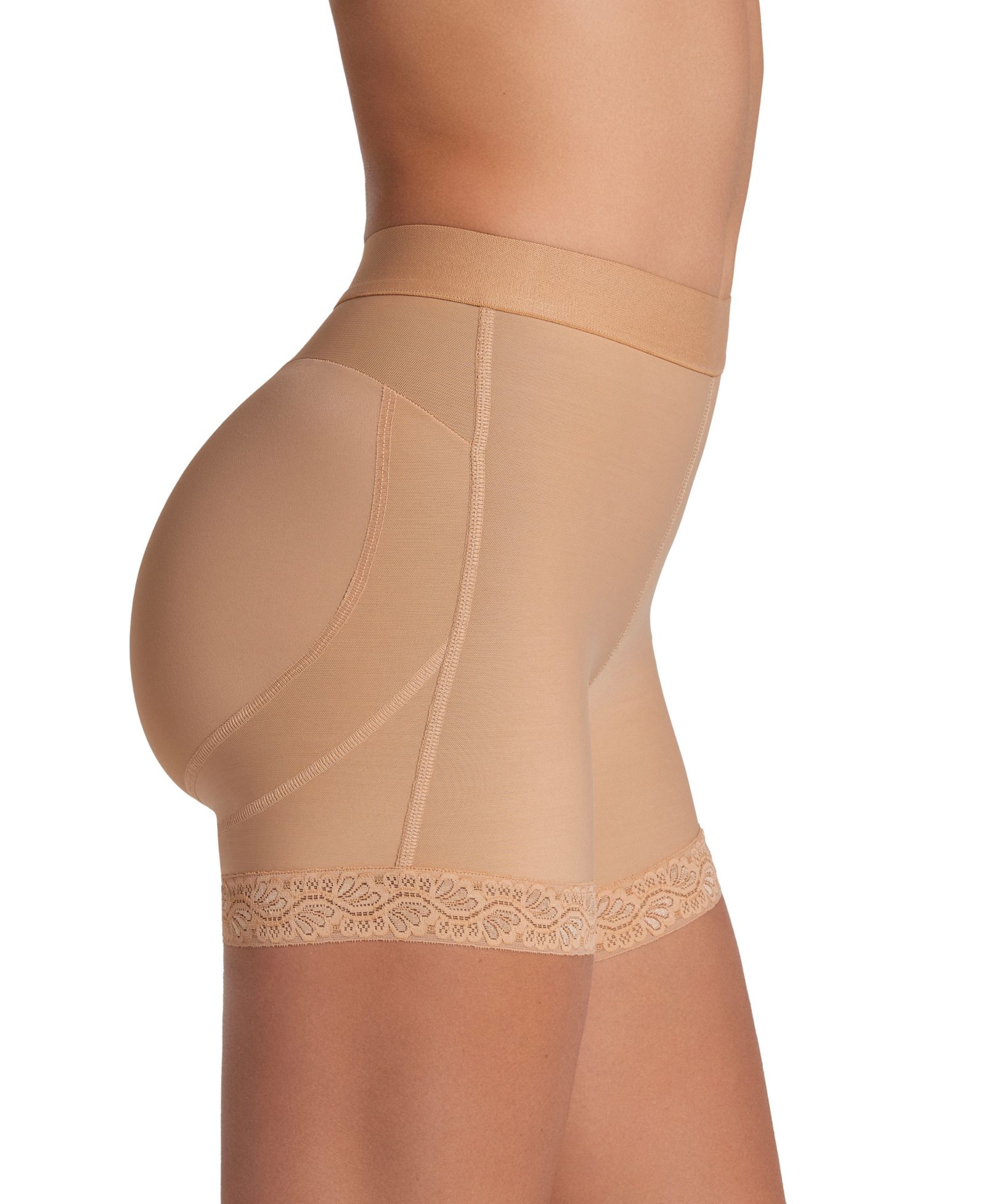 Leonisa Women's Mid-Rise Sculpting Butt Lifter Shaper Shorts 012983