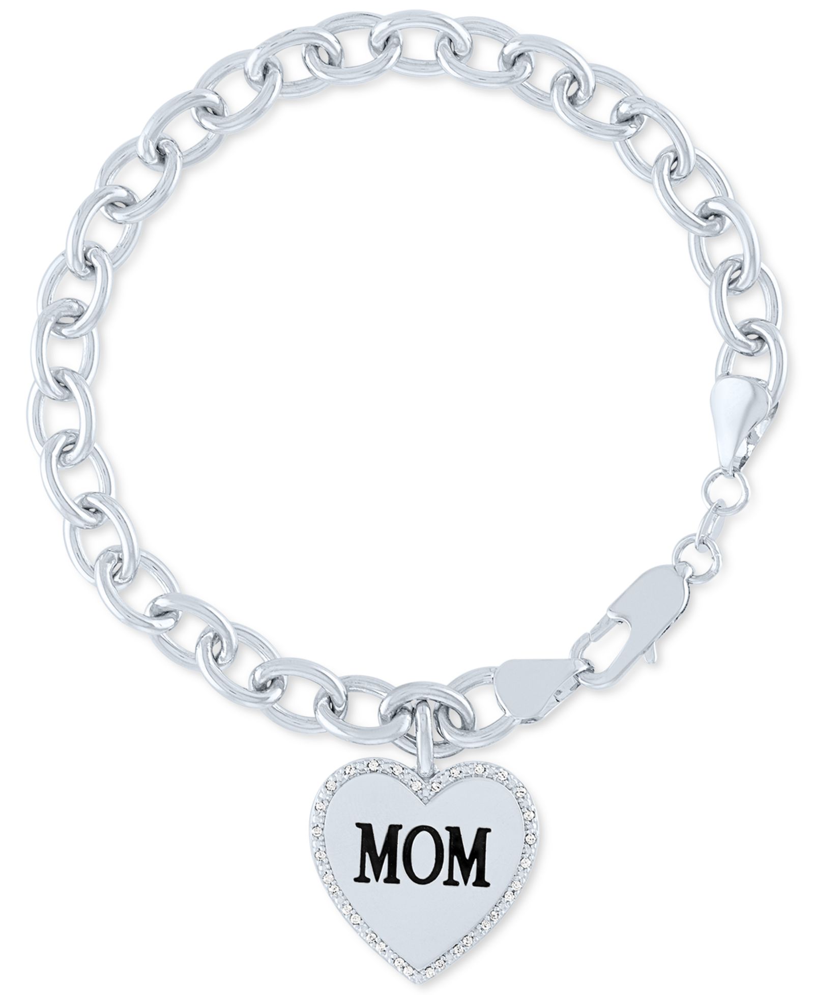 Браслет с подвеской Diamond Mom в серебре