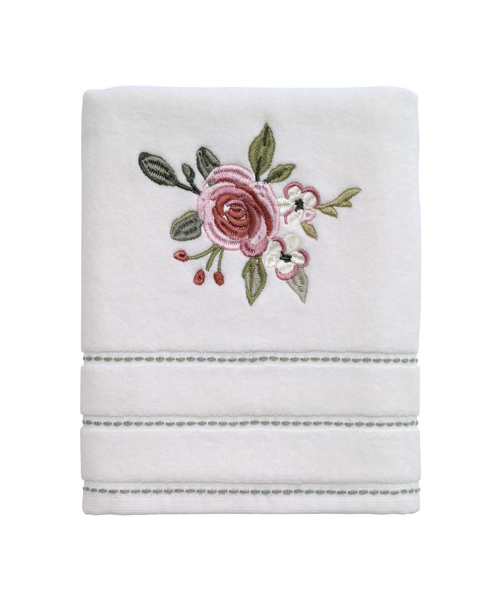 Хлолняное полотенце Avanti Spring Garden Peony Embroidered Cotton, 16" x 28"
