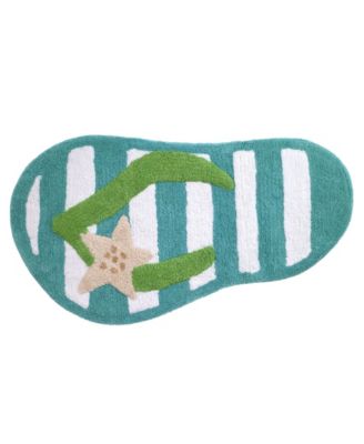 Avanti Beach Mode Flip-Flop Motif Cotton Bath Rug, 20" x 35"