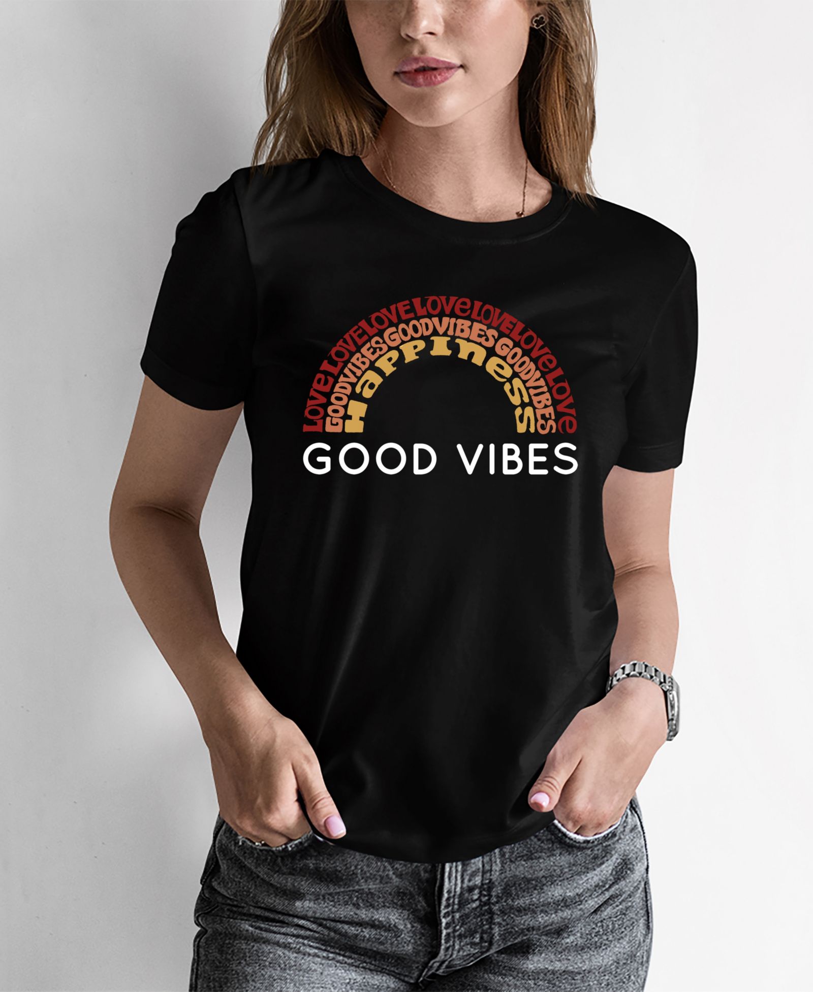 Женская футболка LA Pop Art Word Art Good Vibes