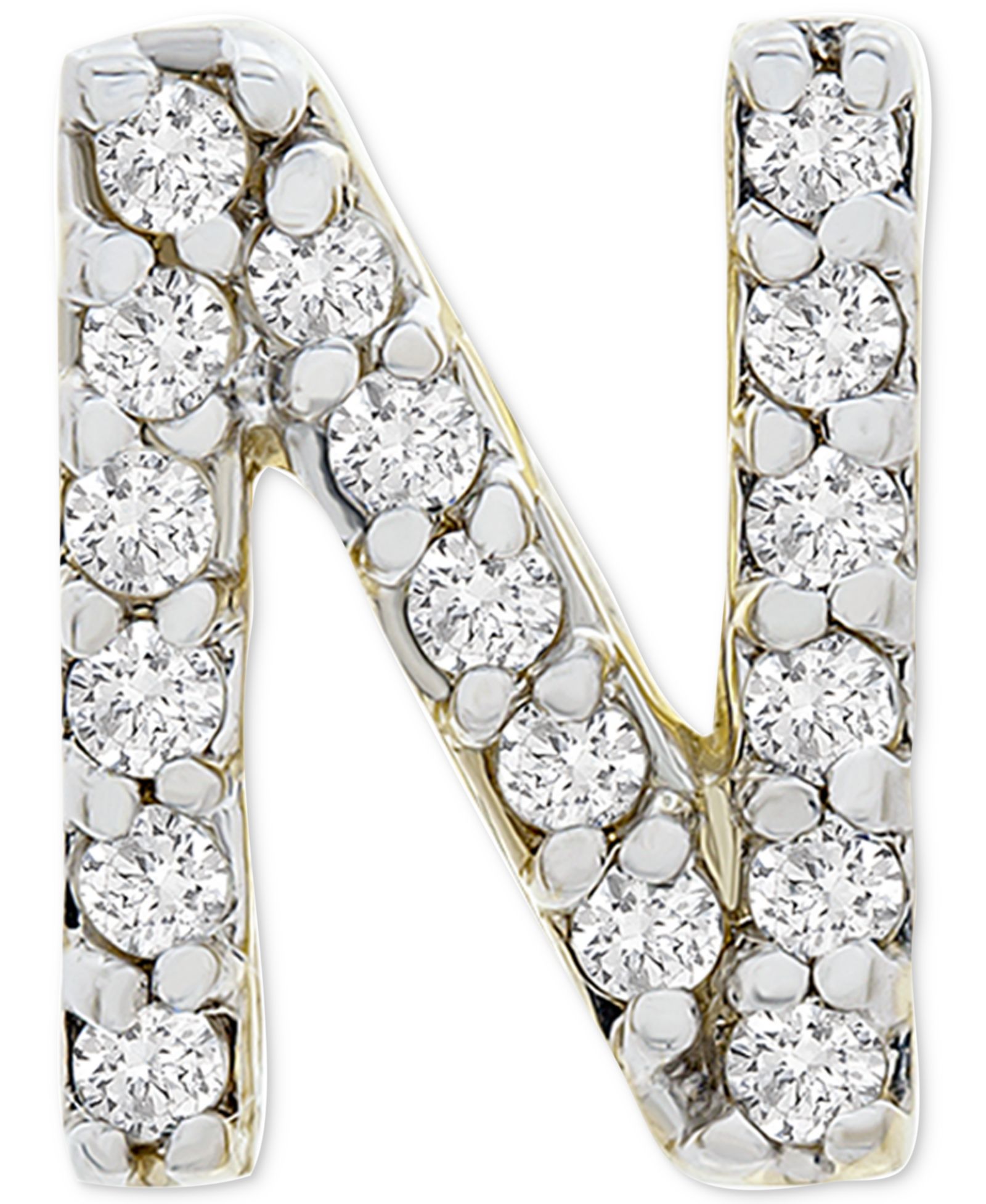Wrapped™ Diamond Initial Single Stud Earring (1/20 ct. t.w.)  in 14k Gold, Created for Macy's