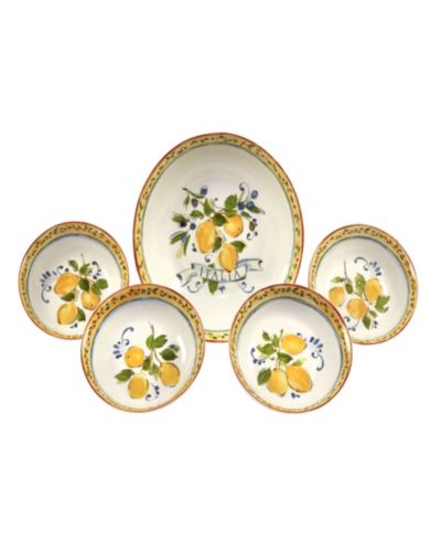 Certified International Italia Lemons 5-Piece Pasta Bowl Set