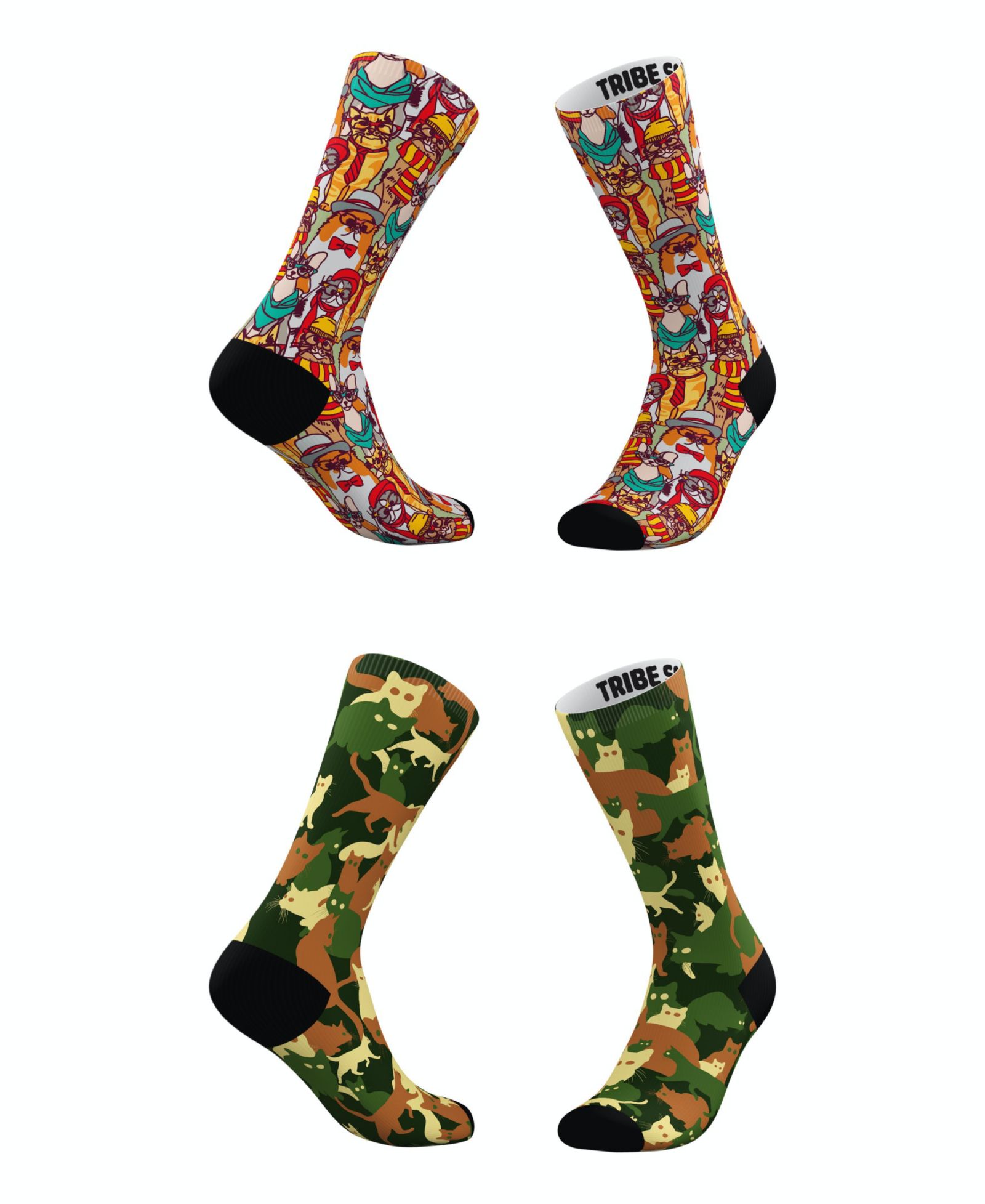 Носки Tribe Socks Hipster Cat-Moflage, Set of 2