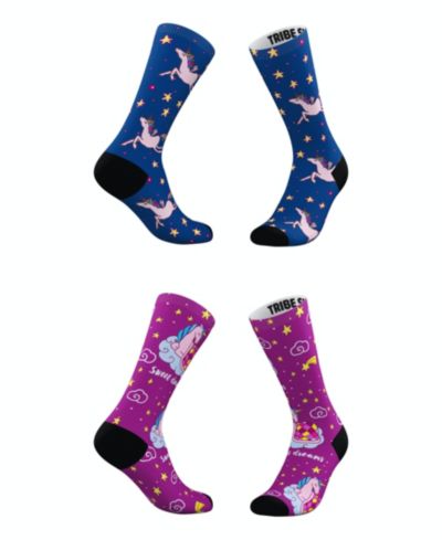 Tribe Socks Носки Dreamy Unicorn, комплект из 2 пар, для мужчин и женщин