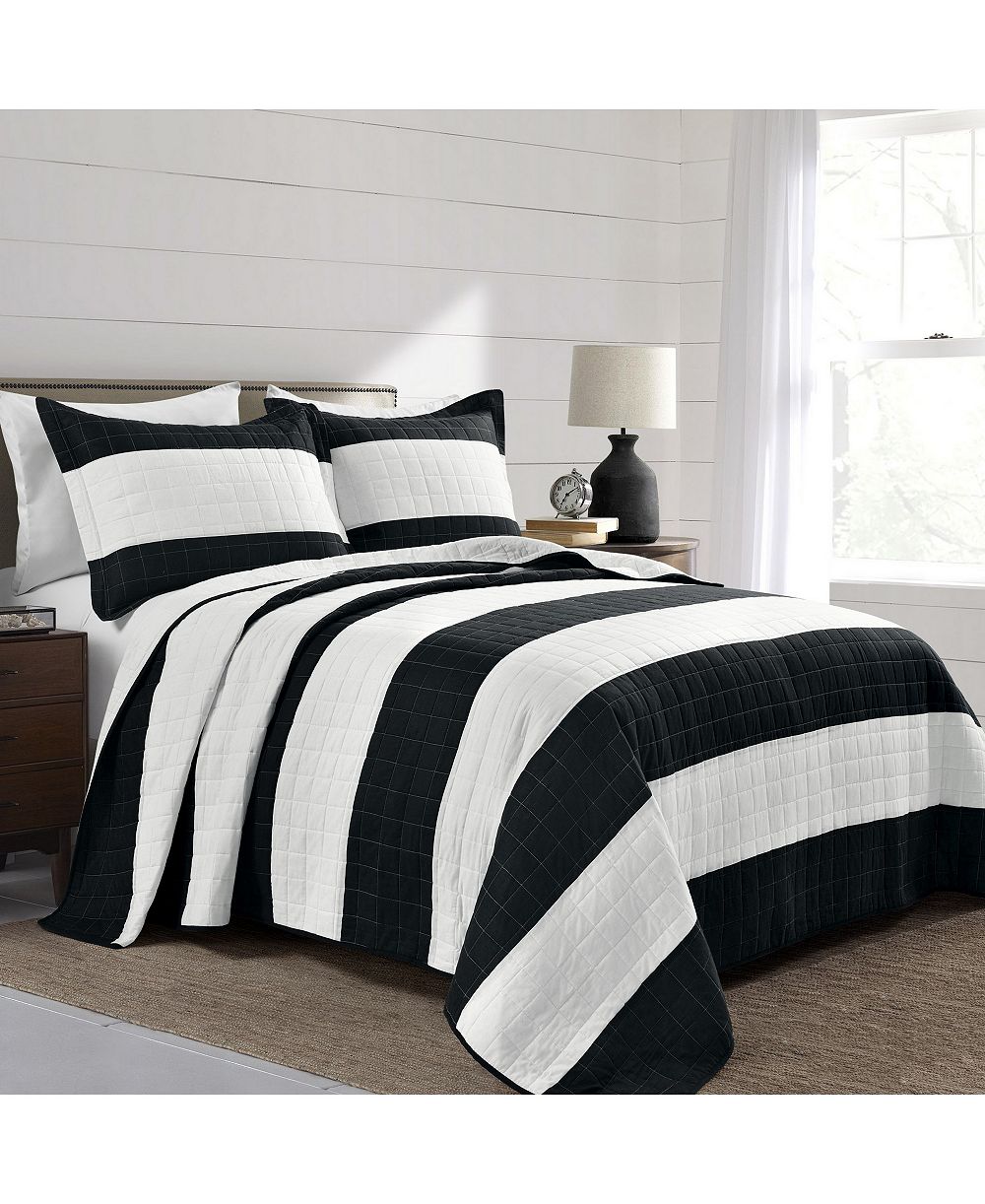 Комплект стеганого одеяла Lush Décor New Berlin Stripe 3 Piece Full/Queen