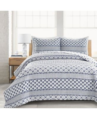 Lush Décor Monique Stripe 3 Piece Quilt Set, King
