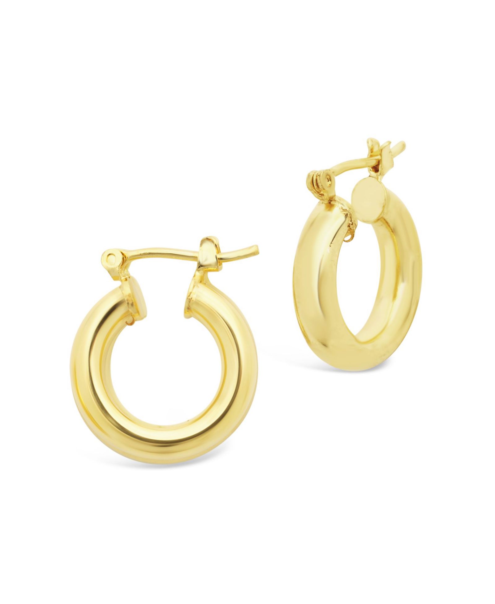 Серьги-кольца Chunky Tube Gold Plated для женщин, 75"