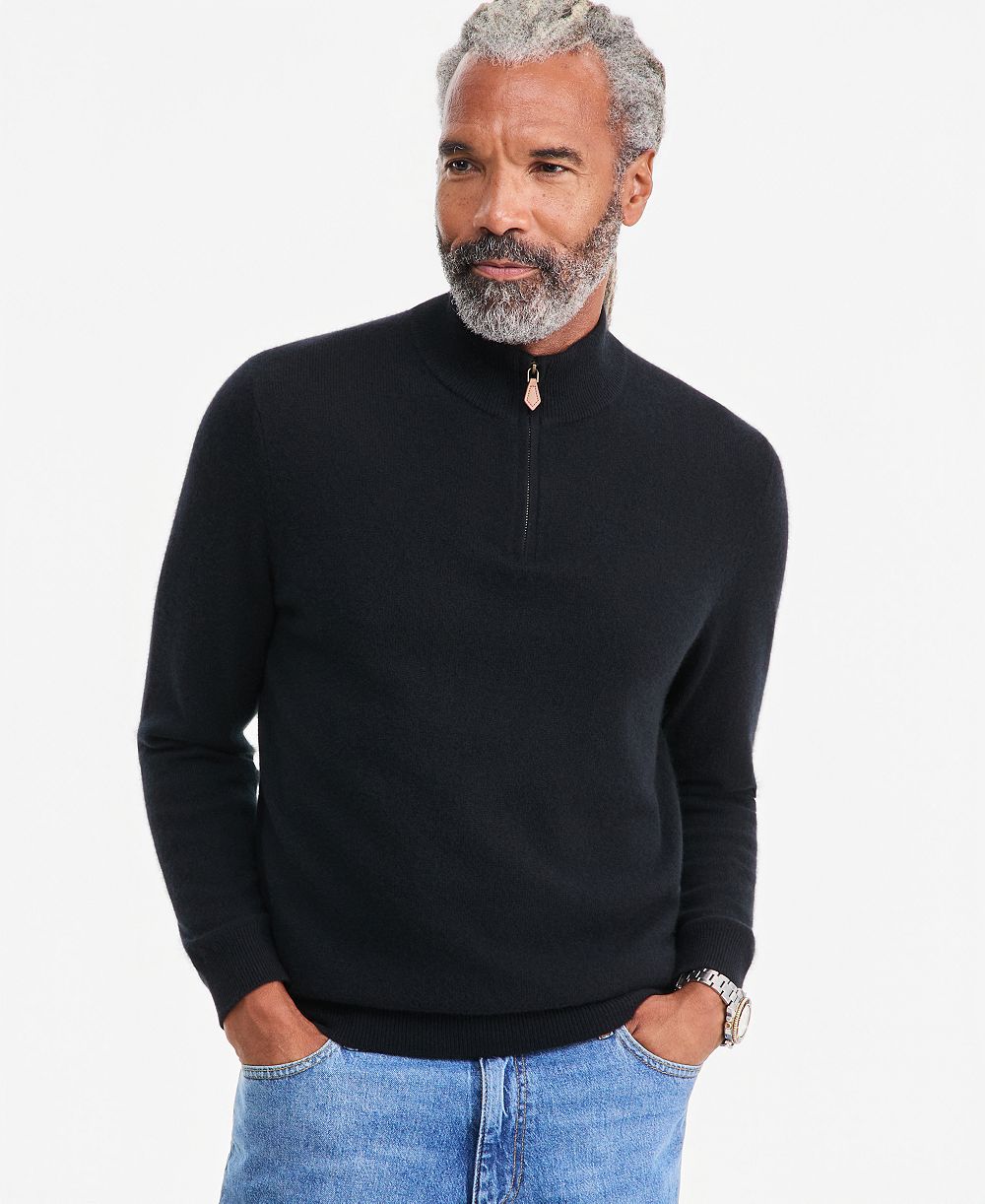 Club Room Men's Cashmere Quarter-Zip Sweater, Created for Macy's