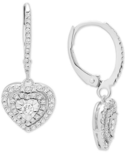 Серьги-подвески с бриллиантами (1/2 ct. t.w.) в Sterling Silver, Gold-Plated или Rose Gold-Plated