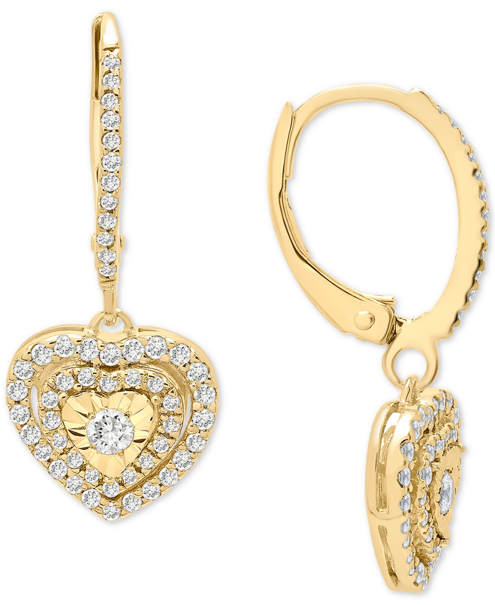 Серьги-подвески с бриллиантами (1/2 ct. t.w.) в Sterling Silver, Gold-Plated или Rose Gold-Plated