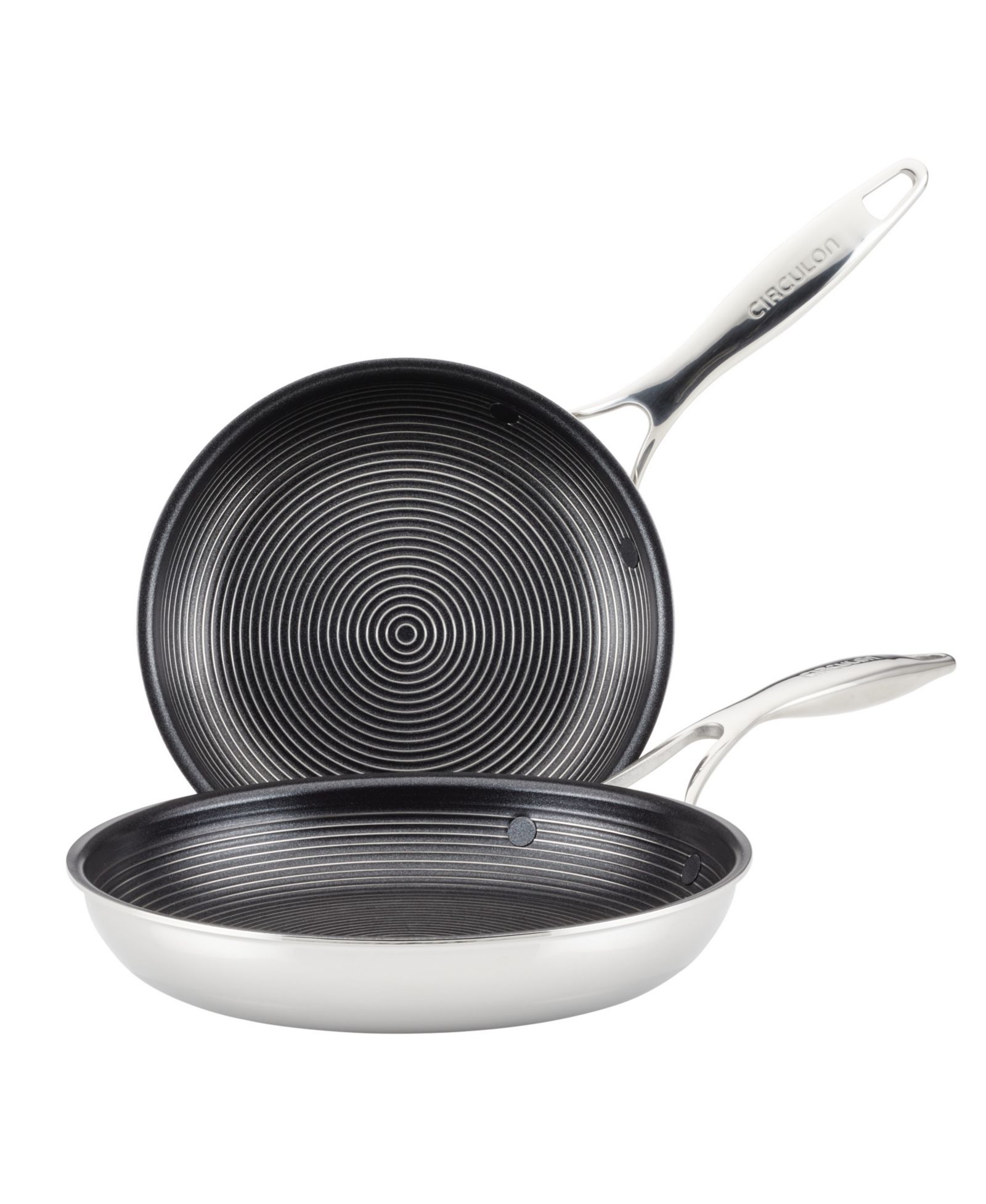 Набор сковородок Circulon SteelShield C-Series Tri-Ply Clad Nonstick, 2-Piece, Silver