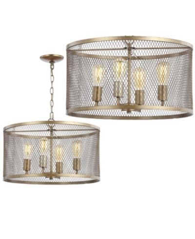 Pen 4-Light Adjustable Industrial Mesh LED Chandelier