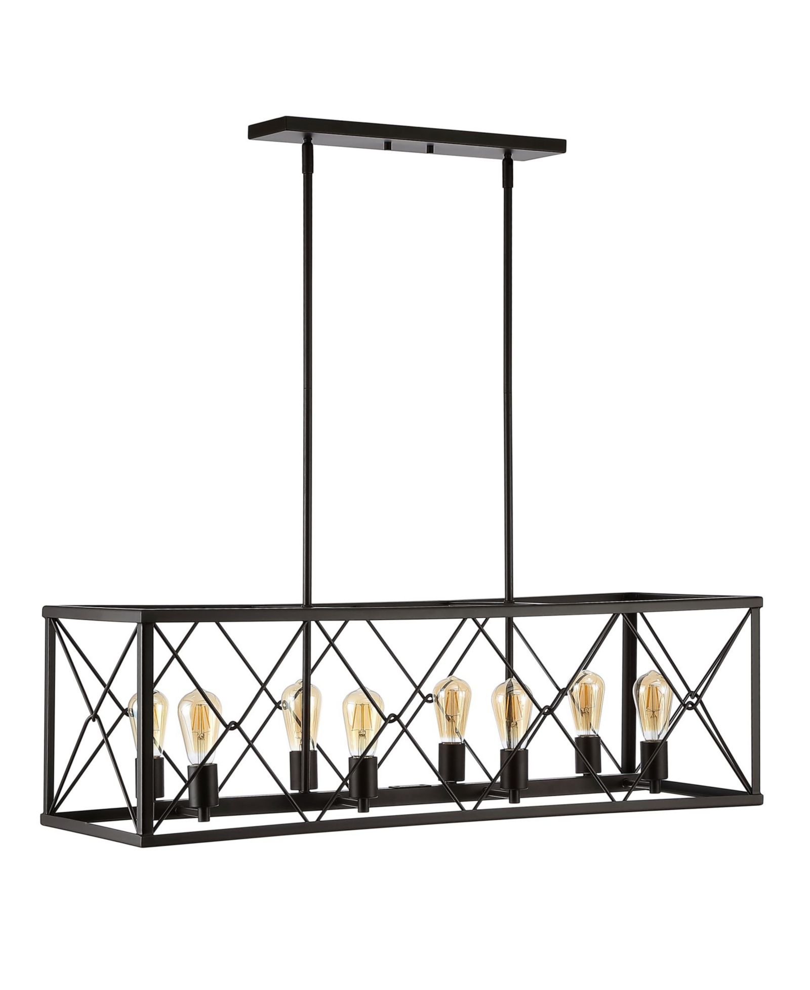 Galax 8-Light Adjustable Iron Farmhouse Industrial LED Dimmable Pendant