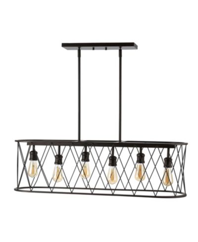 Marion 6-Light Adjustable Iron Farmhouse Rustic LED Dimmable Pendant