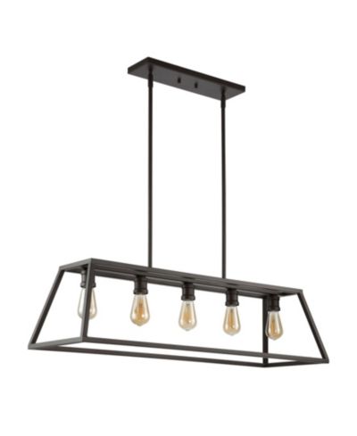 Floyd 5-Light Adjustable Iron Farmhouse Vintage-like LED Dimmable Pendant