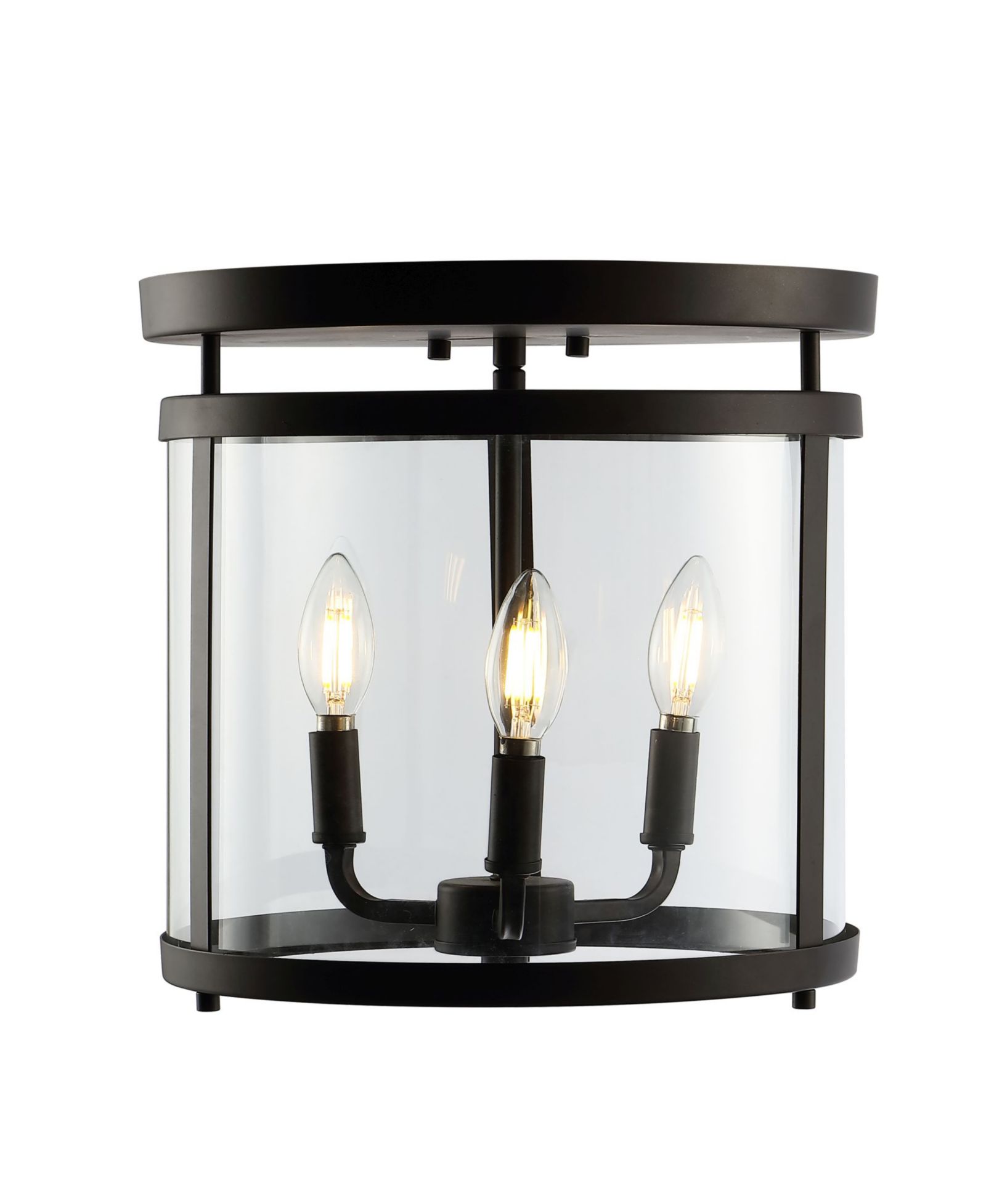 Ciel Simple Farmhouse 3-Light Rustic Vintage LED Flush Mount