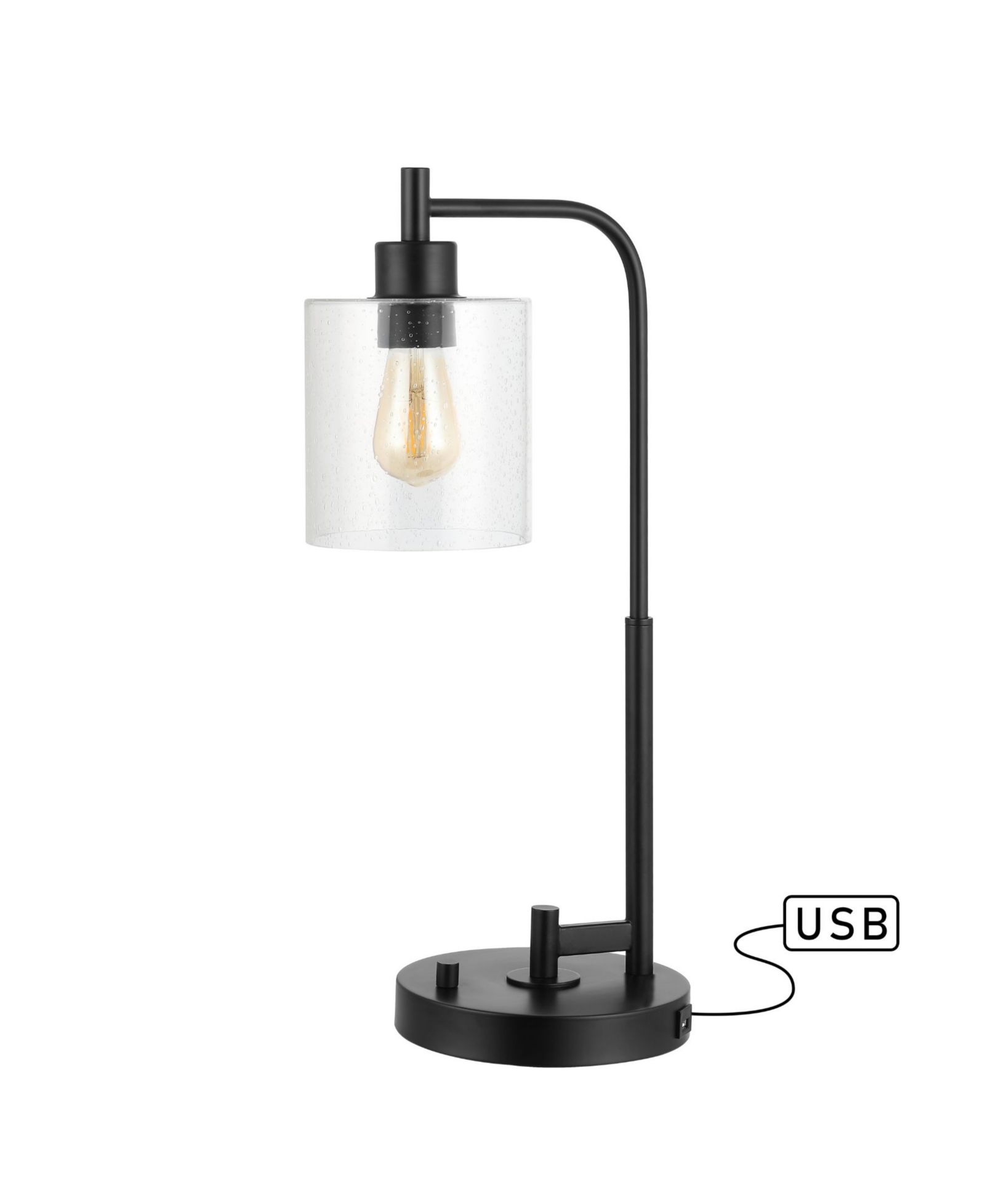 Axel Modern настольная LED лампа в стиле индустриальный фермерский дом из стекла с USB зарядкой