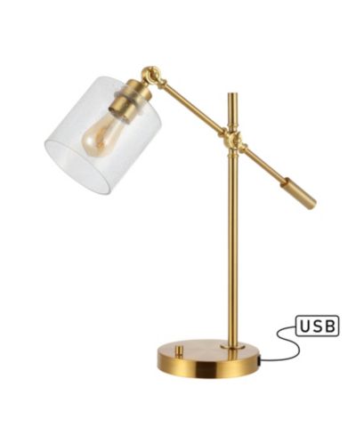 современная настольная лампа Kathryn Classic с регулируемым стеклом, USB зарядкой и LED