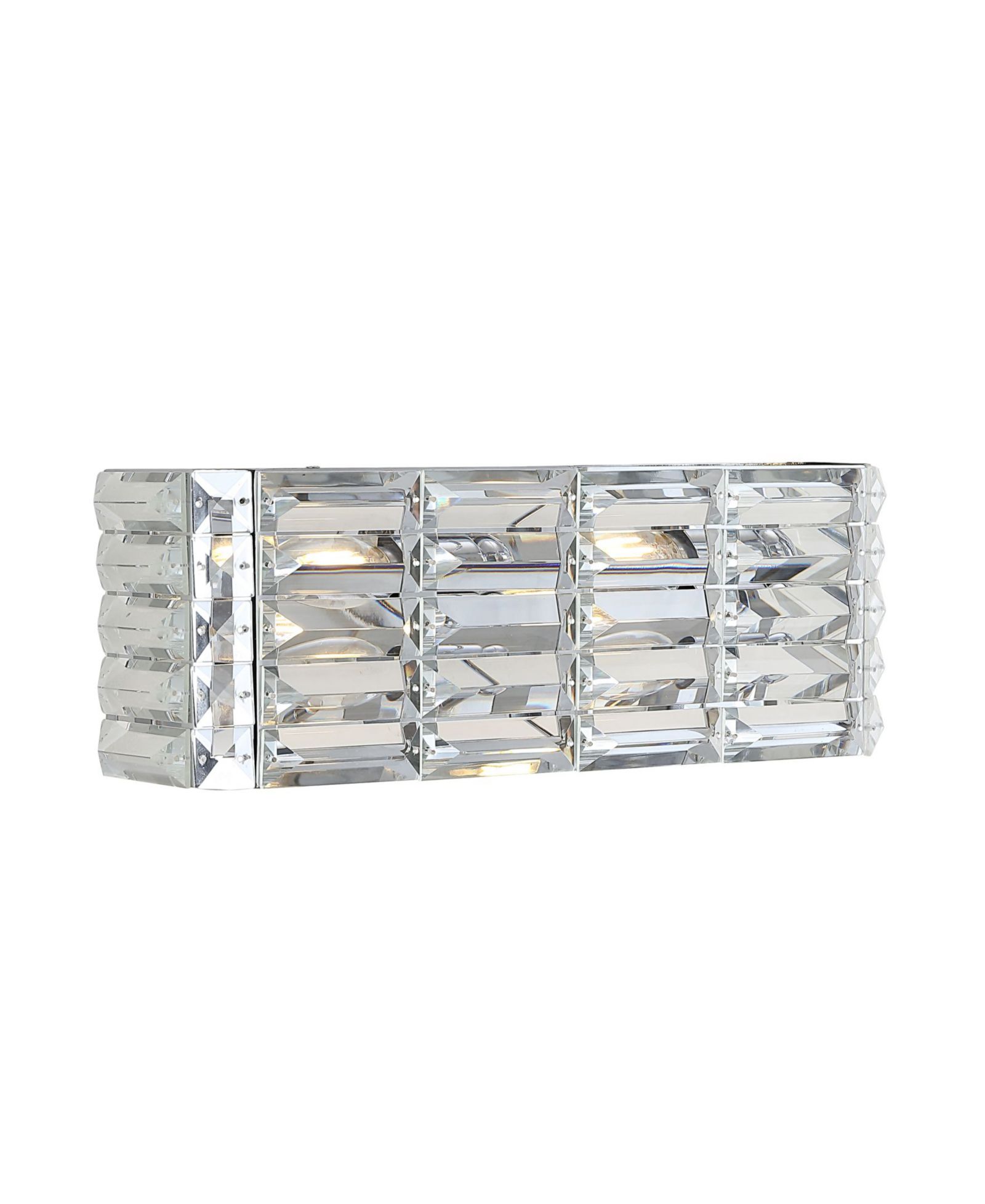 Evelyn Crystal Rectangle 2-Light Glam Modern LED Vanity Light