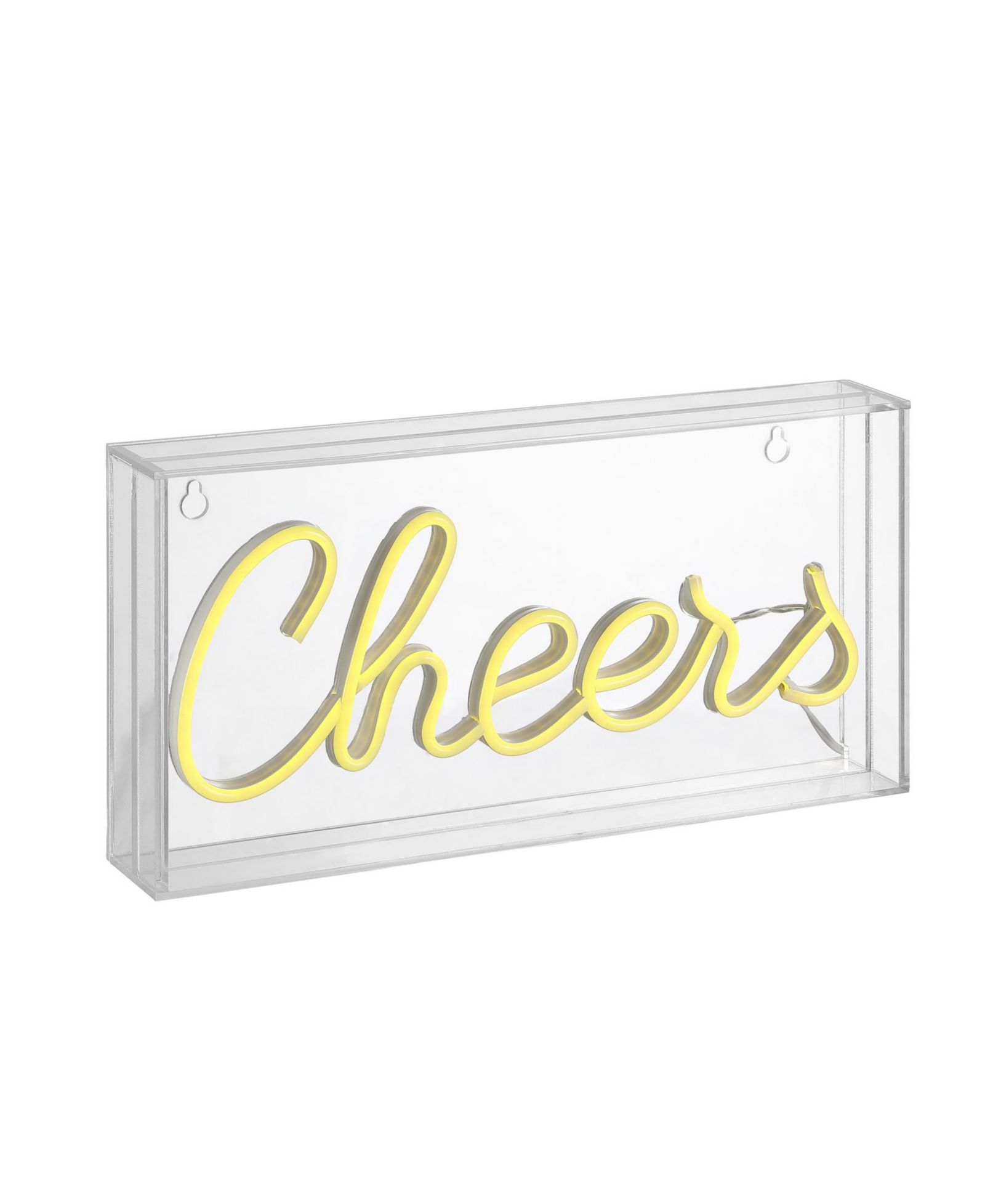 Cheers Contemporary Glam Acrylic Box USB Operated LED Neon Light