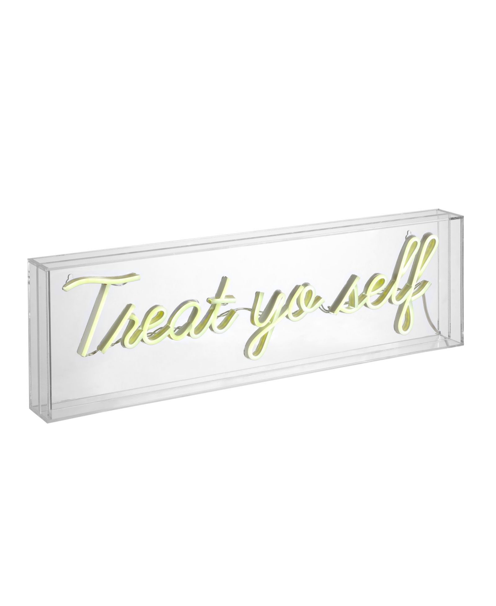 Treat Yo Self Contemporary Glam Acrylic Box USB Operated LED Neon Light